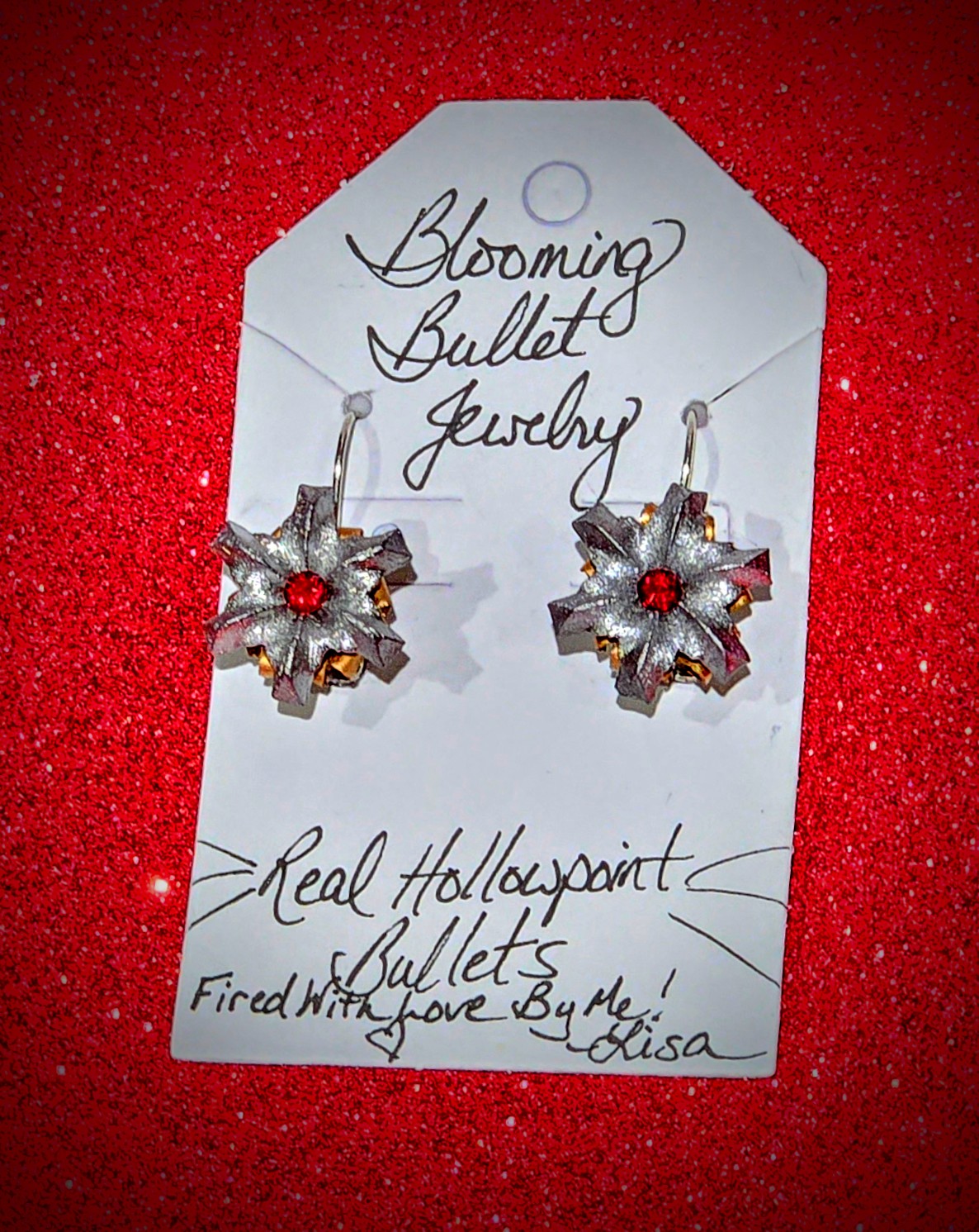 Blooming Bullet Earrings - Ruby Red