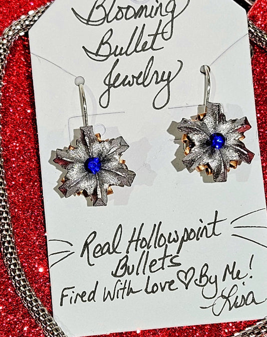 Blooming Bullet Earrings - Cobalt Blue