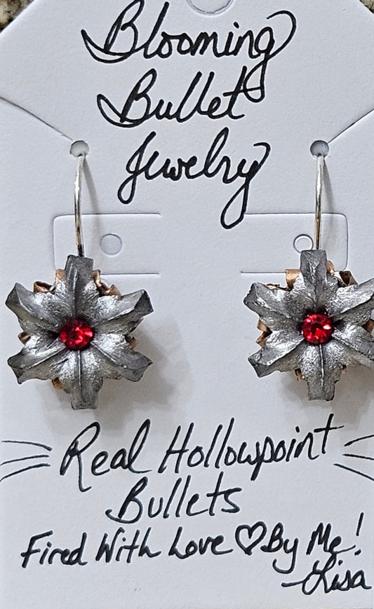 Blooming Bullet Earrings - Ruby Red