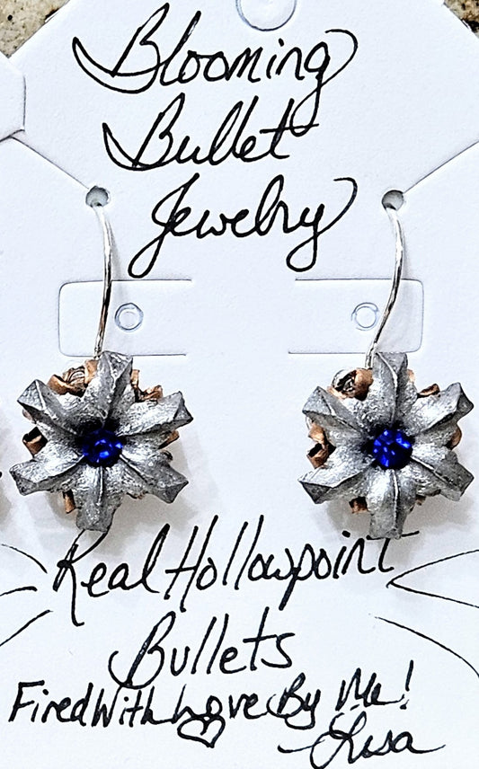 Blooming Bullet Earrings - Cobalt Blue