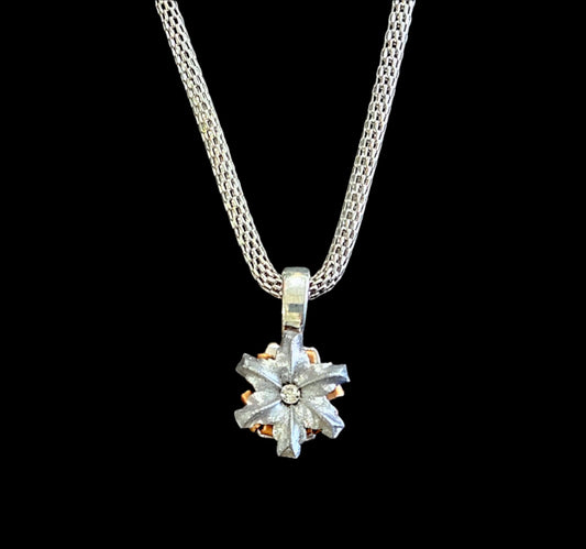 Blooming Bullet Necklace - Clear Crystal