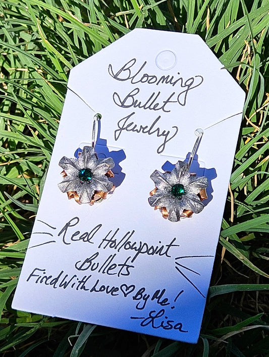 Blooming Bullet Earrings - Emerald Green